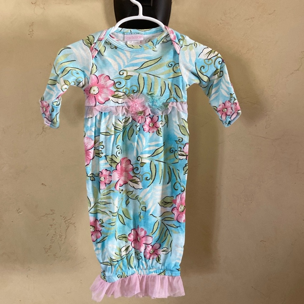 0-3 Months Cachcach 100% Cotton Floral Print Sleepsack Like New!